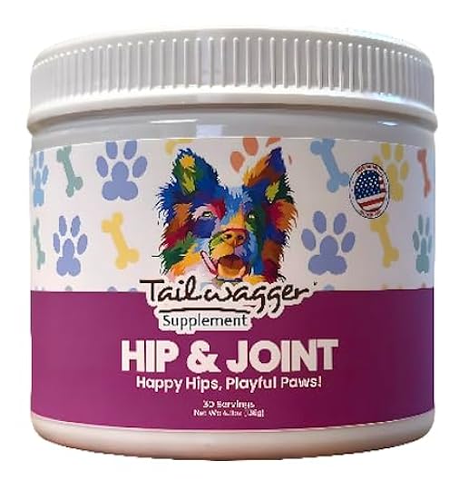 Tailwagger Hip and Joint Support Supplement for Dogs - Supports Thyroid Health, Mobility and Flexibility, Joint, Hip & Thyroid Supplies for Pets - 30 Servings, 4.8 oz.