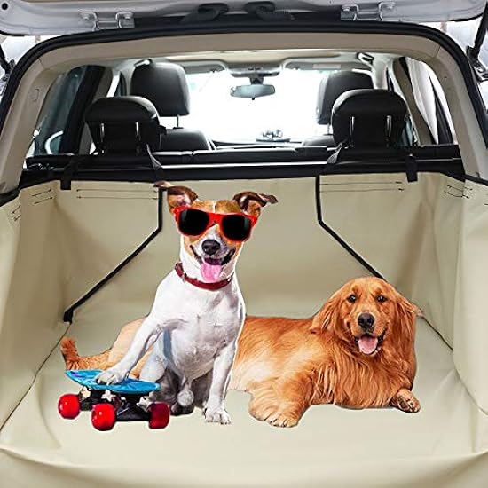 PJDDP Car Boot Liner Protector for Dogs,Waterproof Dog Seat Cover Mat Protection Non Slip & Washable with Side and Bumper Protector Dog Cargo Liner for Suvs, Trucks